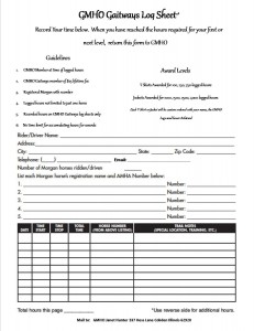 Gaitways log sheet page 1